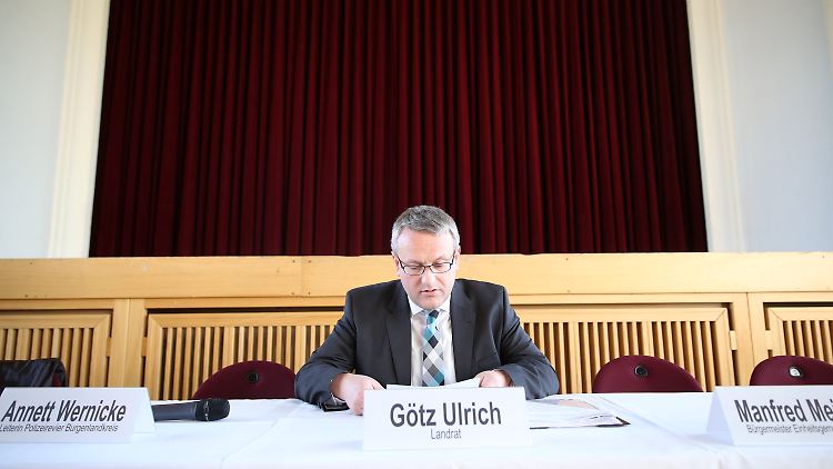 Ulrich (CDU) am 31. Mai im Veranstaltungszentrum in Alttröglitz.