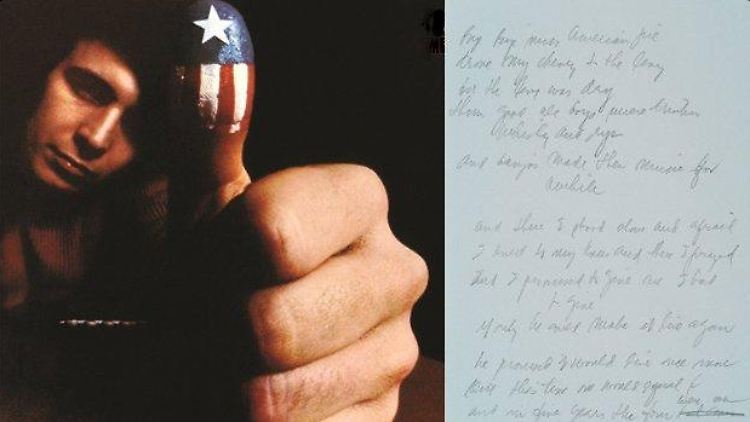 Das Manuskript zu Don McLeans Hit "American Pie" brachte bei einer Auktion 1,2 Millionen Dollar ein.