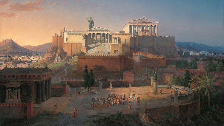 Leo von Klenze, Ansicht der Akropolis und des Areopag in Athen (1846)