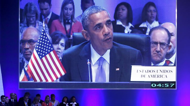 US-Präsident Barack Obama auf dem Gipfeltreffen in Panama.