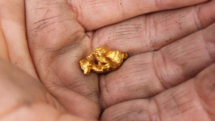 Für einen solchen Goldfund nehmen die Hobby-Schatzsucher gerne körperliche Anstregungen auf sich. 