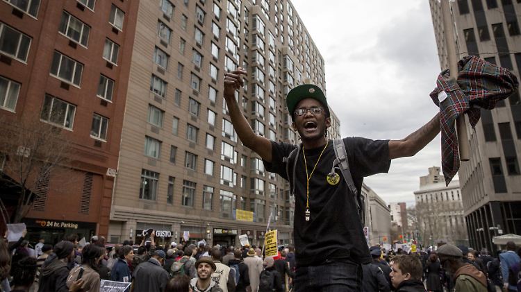 Die Wut wächst: Demonstanten protestieren in New York.