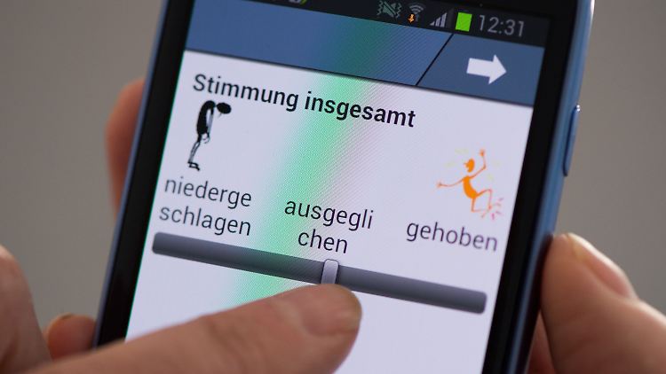 Wie gehts? Eine manisch-depressive Patientin gibt ihre Stimmung auf einer App ein.