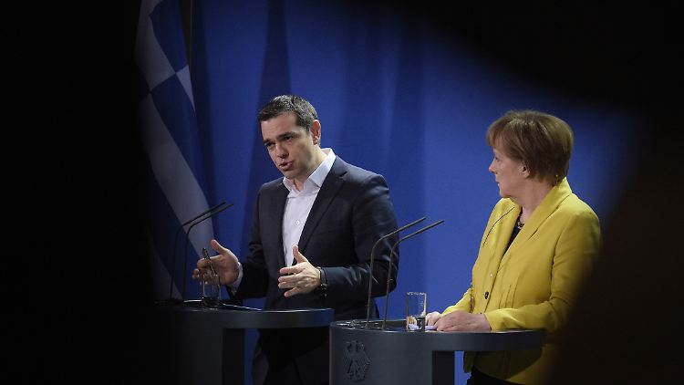 Griechenlands Ministerpräsident Tsipras und Bundeskanzlerin Merkel am 23. März in Berlin.