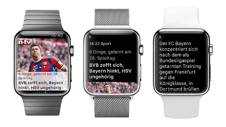 Mit der n-tv-Ap sind Träger einer Apple Watch immer auf dem Laufenden.
