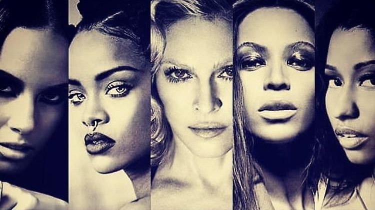 Alicia Keys, Rihanna, Madonna, Beyoncé und Nicki Minaj (v.l.) haben Tidal mitgegründet. Der gewünschte Erfolg bleibt aus.