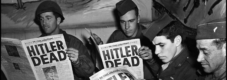 "Hitler ist tot", titeln die Zeitungen Anfang Mai 1945.
