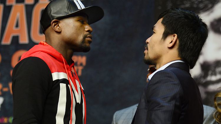 Sorgen schon vor dem Kampf um einen riesigen Medien-Hype: Die Kontrahenten Floyd Mayweather und Manny Pacquiao (l-r).