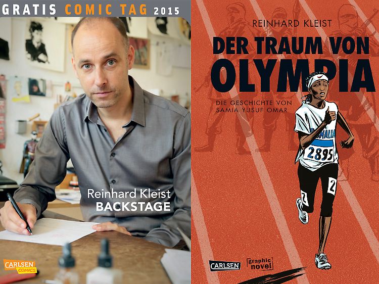 Das Heft ist zum Gratis Comic Tag am 9. Mai bei teilnehmenden Händlern erhältlich. "Der Traum von Olympia" ist bei Carlsen erschienen, 152 Seiten im Hardcover, 17,90 Euro.