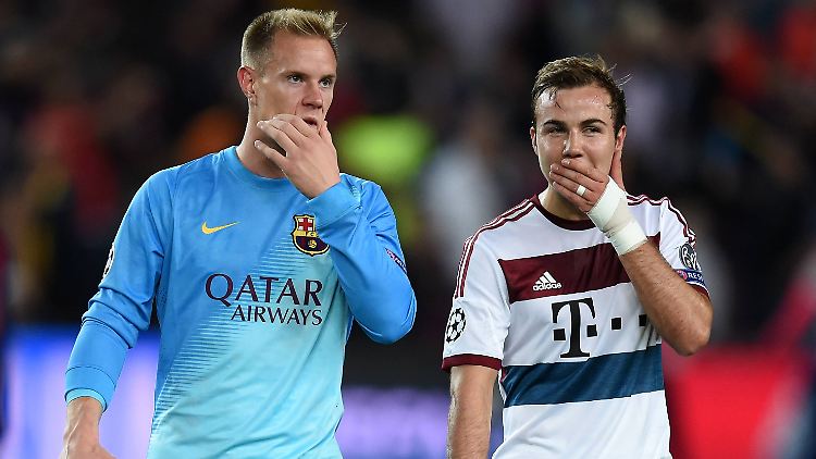 Wer hat gewonnen, wer verloren? Mario Götze und Marc-André ter Stegen in Barcelona.