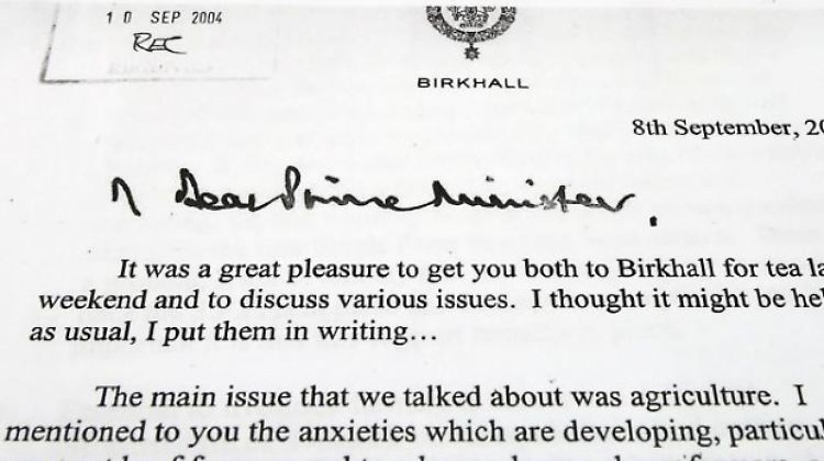 Ein Brief an den damaligen Premier Tony Blair.