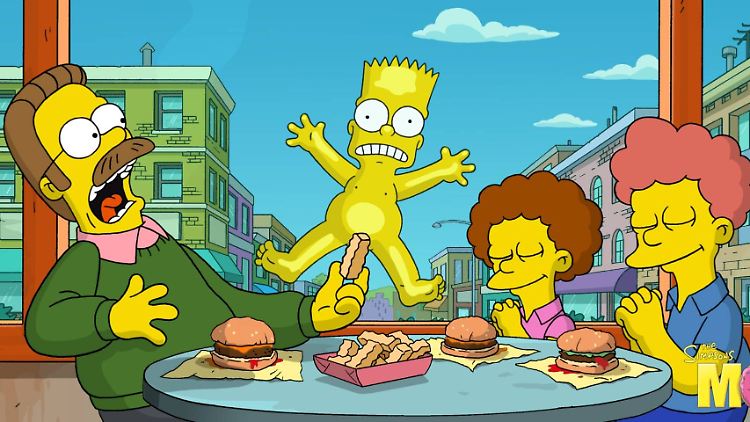 Auch im Kino waren die Simpsons bereits zu sehen - Shearer sprach auch hier seine Figuren wie Ned Flanders (l.).