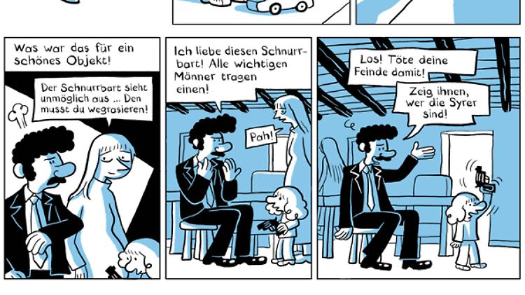 Riads Vater träumt vom "Araber von morgen" - mit Schnurrbart und Plastikpistole.