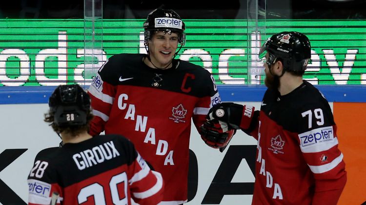 Auf Sidney Crosby (m.) dürften besonders viele Augen gerichtet sein. Er soll die Kanadier ins WM-Finale führen.