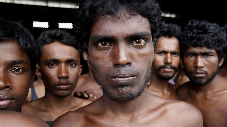 Gerettete "Boat People" in Indonesien.