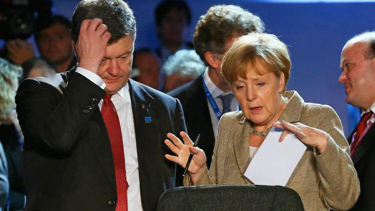 Partnerschaft ja, aber keine EU-Mitgliedschaft: Ukraine-Präsident Poroschenko mit Kanzlerin Merkel.