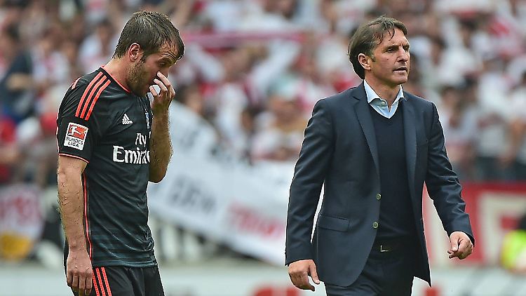 Ohne seinen Kapitän: Auf Rafael van der Vaart muss Trainer Labbadia im letzten Saisonspiel verzichten.