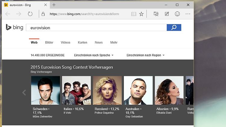 Bei Bing liefern sich derzeit Schweden und Italien ein Kopf-an-Kopf-Rennen.