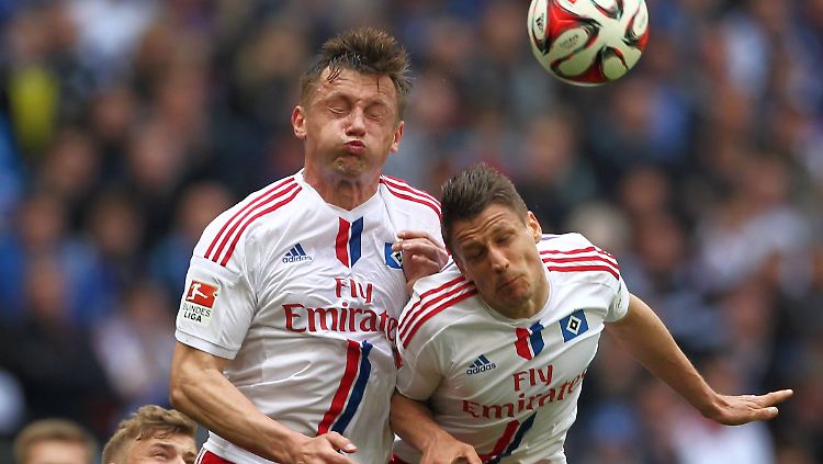 Augen zu und durch: Ivica Olic und Ivo Ilicevic, Hamburger SV.