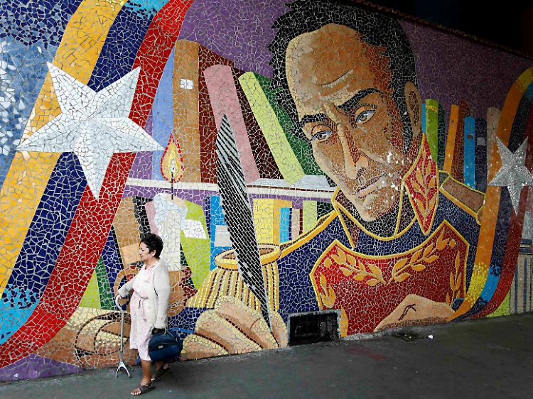 Ein Mosaik in Venezuelas Hauptstadt Caracas.