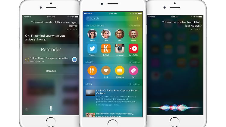 Unter iOS 9 "ahnen" Siri und Spotlight, was der Nutzer sucht und wünscht.