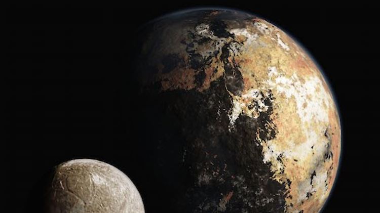 Computergrafik von Pluto und seinem Mond Charon - wie nah kommt sie der Wirklichkeit?