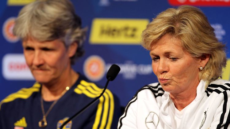 Schweden und Deutschland kennen sich aus unzähligen Duellen gut. So haben die beiden Trainerinnen Silvia Neid (r.) und Pia Sundhage keine großen Geheimnisse voreinander.