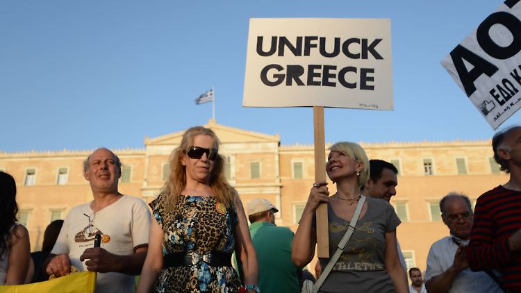 Athener Protest gegen die auferlegte Sparpolitik. Die Demonstranten unterstützen die Regierung Syriza in ihrem Bemühen, eine Lösung zu finden. 