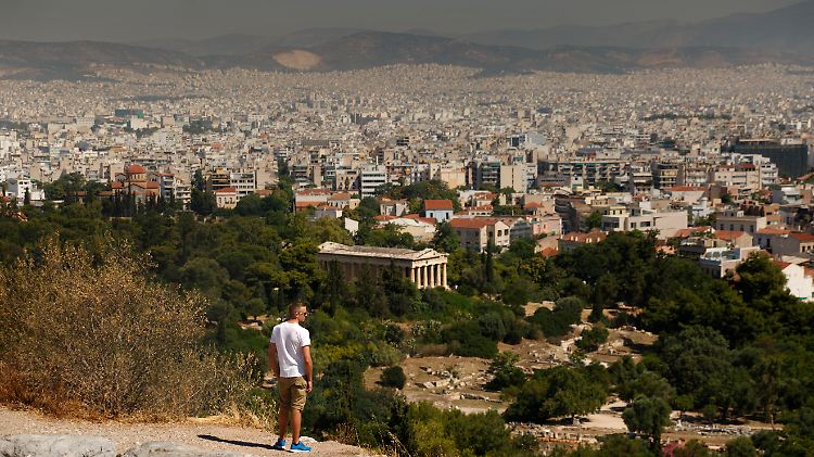 Blick von der Akropolis auf Athen.