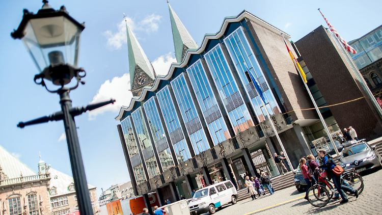 Markantes Wahrzeichen: Die bremische Bürgerschaft auf dem Marktplatz der Hansestadt Bremen.