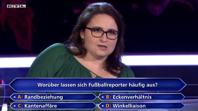 Die erste Intuition war richtig - aber dann  ließ sich die Kandidatin vom Moderator völlig aus dem Konzept bringen.