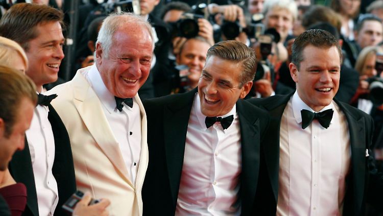 Jerry Weintraub (2.v.l.) mit dem Cast von "Ocean's Eleven".