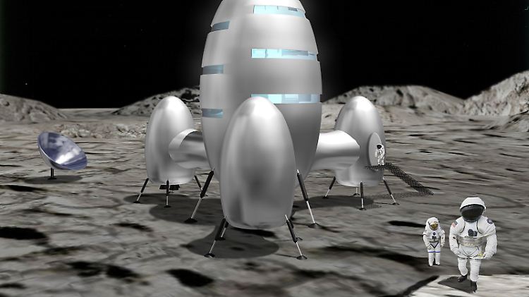 So stellten sich angehende Architekten der TU Darmstadt eine mögliche Mondstation vor – ein Entwurf von 2009. Damals diskutierten Wissenschaftler, Ingenieure, Verfahrenstechniker und Architekten auf dem Symposium Lunar Base in Karlsruhe, wie eine bewohnbare Station auf dem Erdtrabanten aussehen könnte.