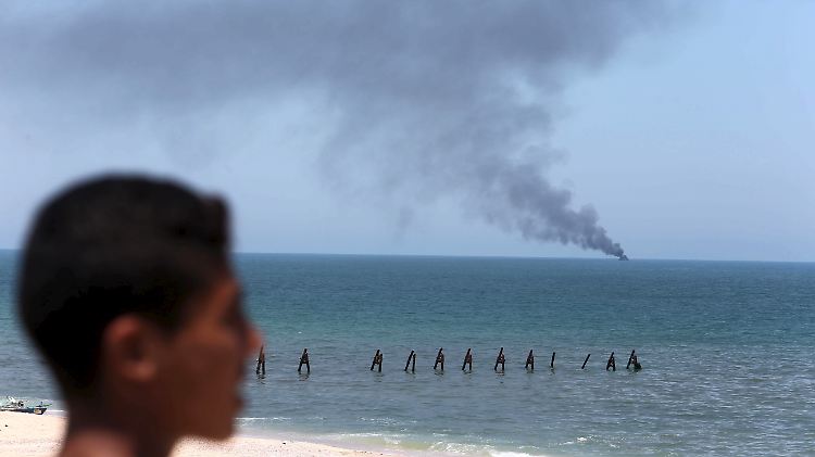 Zwei Augenzeugen beobachteten den Vorfall vom Gazastreifen aus.