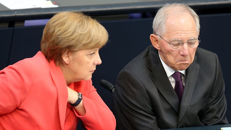 "Die Kanzlerin und ich betreiben keine Rollenspiele", sagt Schäuble.