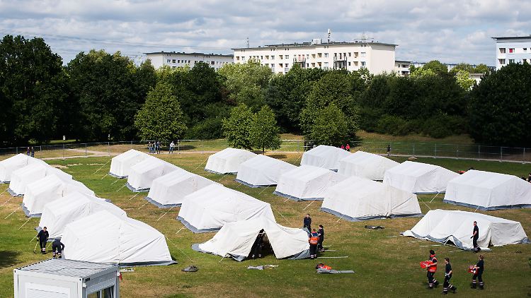 Der wachsende Zahl von Flüchtlingen zwingt viele Städte zu Notmaßnahmen, wie Zeltstädte aufzubauen. 