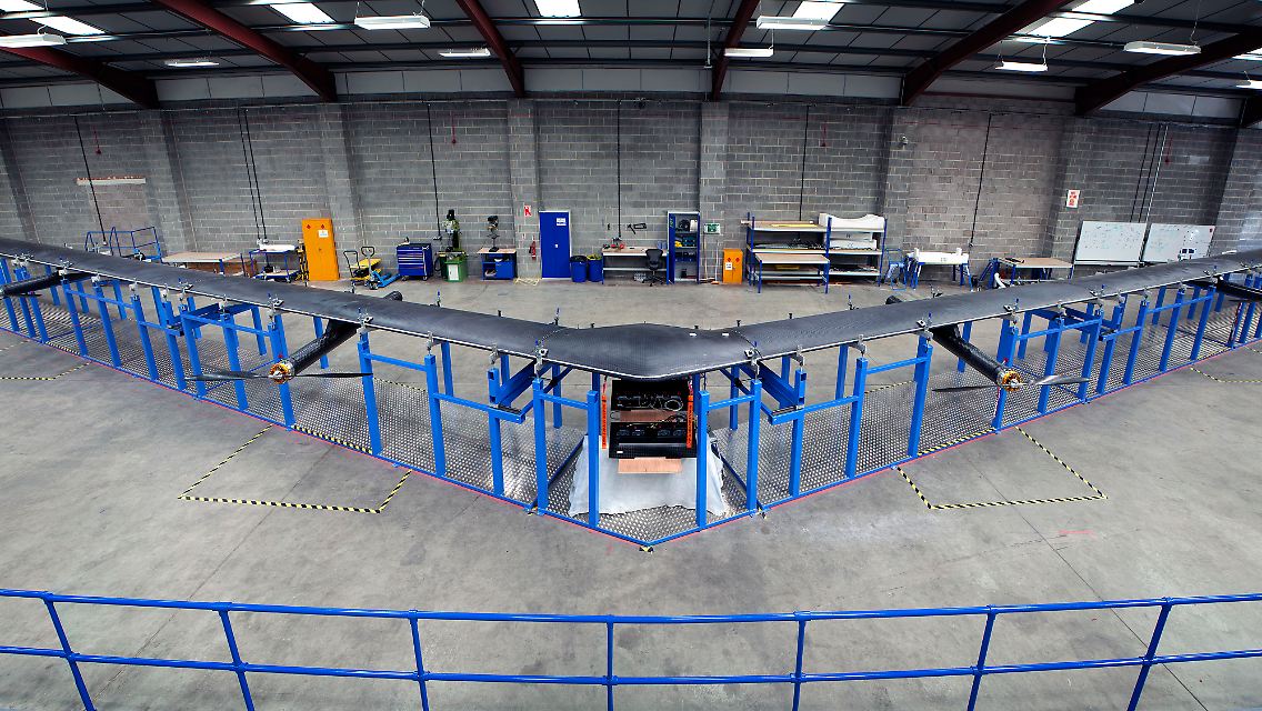 Die solarbetriebene Drohne von Facebook hat die Spannweite einer Boeing 737.