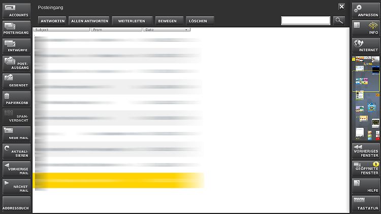 Im klar strukturierten E-Mail-Programm kann man sich nicht verirren.