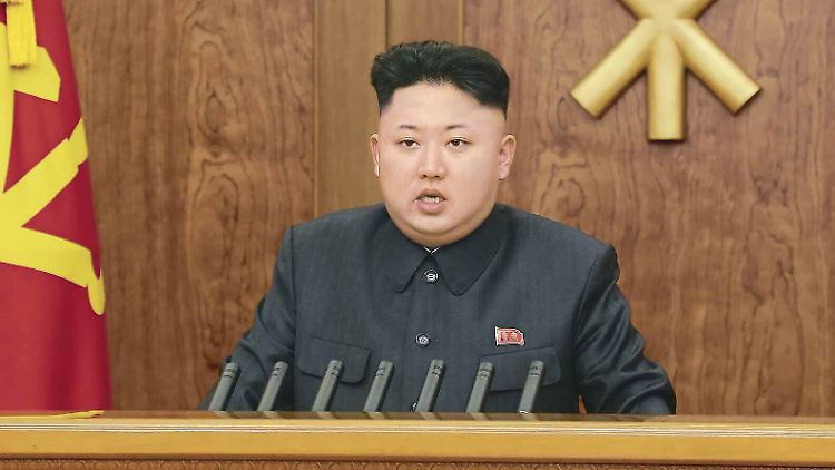 Kim Jong Un bei einer Ansprache: Pjöngjang wirft den USA regelmäßig vor, einen Atomkrieg vorzubereiten.
