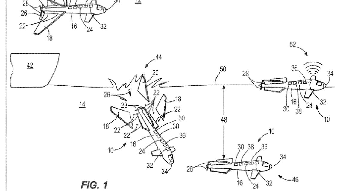 So sieht der technische Zeichner von Boeing das Eintauchen, des neuartigen Luft- und Wasserfahrzeugs.