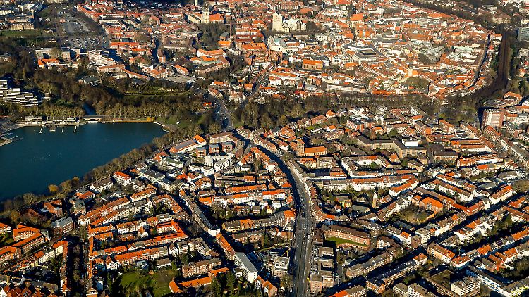 Die Stadt Münster aus der Luft.