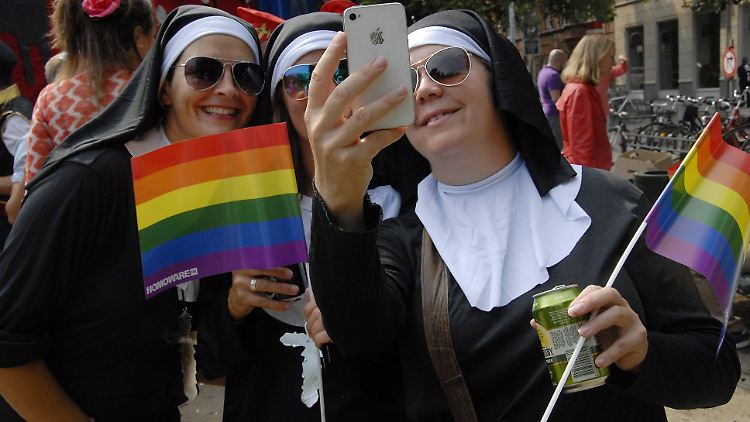 Teilnehmer der Gay Parade in Kopenhagen.