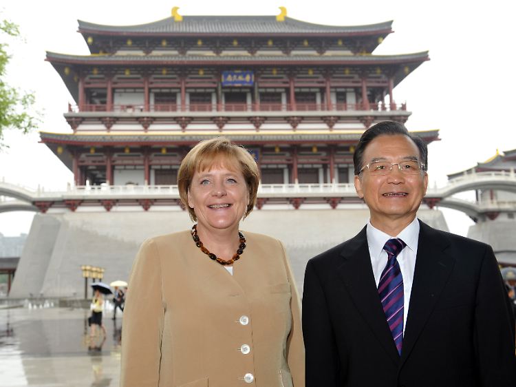 Seite an Seite statt gegeneinander: Bundeskanzlerin Merkel und Chinas Ministerpräsident Wen Jinbao.