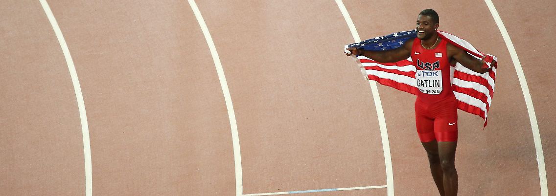 Nur Zweiter: US-Sprinter Justin Gatlin musste sich bei der WM in Peking Sprintstar Usain Bolt geschlagen geben.