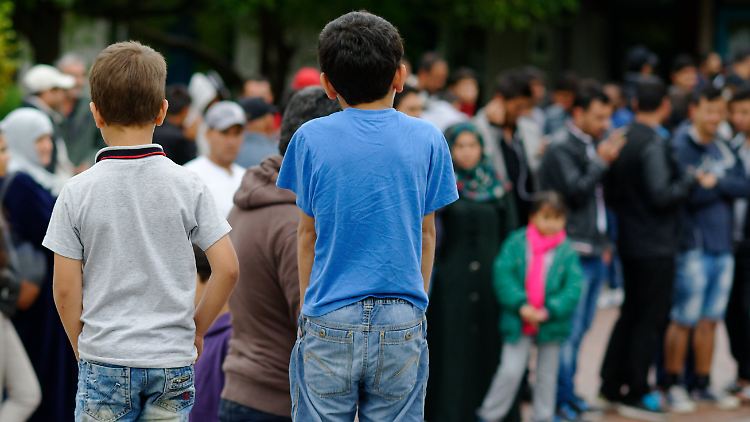 Im Erstaufnahmelager für Flüchtlinge in Friedland (Niedersachsen)