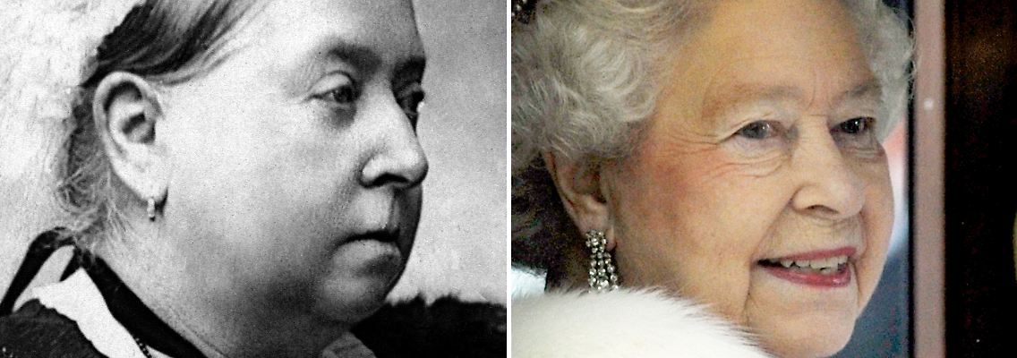 Victoria und Eliabeth II. kommen zusammen auf eine Regentschaftszeit von mehr als 127 Jahren.