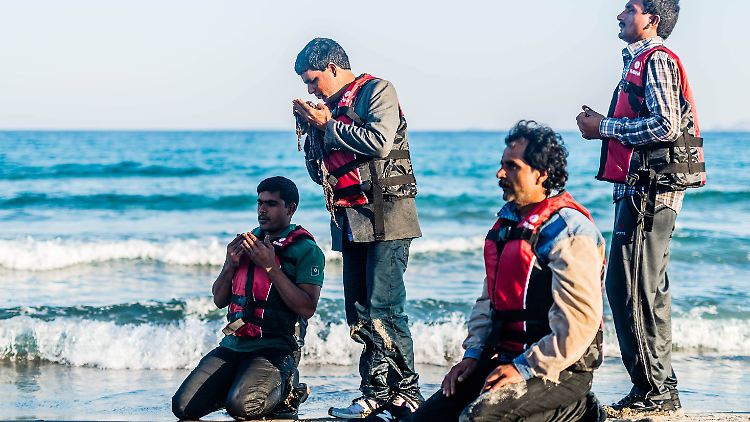 Sie sind glücklich, europäisches Festland erreicht zu haben.