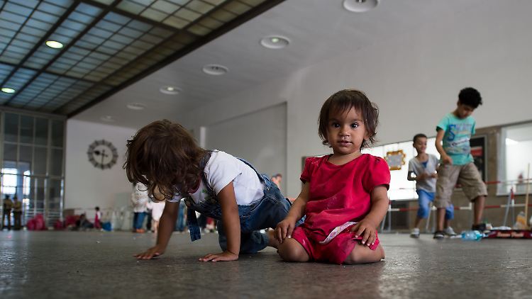 Flüchtlinge am Hauptbahnhof in München.