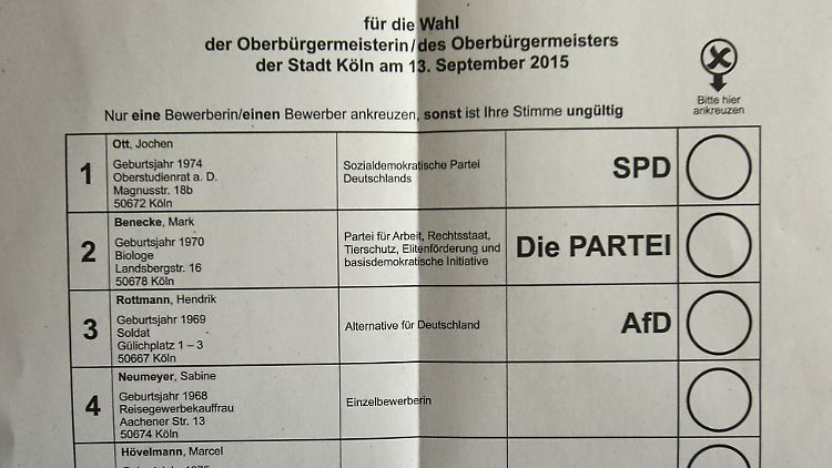 Die Parteien sind größer geschrieben - das benachteiligt parteilose Kandidaten.