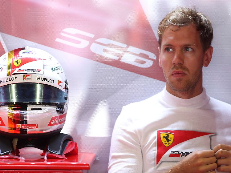 Zufrieden sieht anders aus: Ferrari-Pilot Sebastian Vettel während der Trainingssessions in Monza.